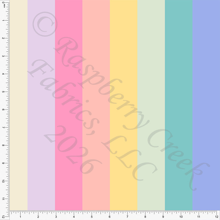 Deep Lilac Light Peacock Blossom Yellow Vertical Rainbow Multi Stripe, Florida by Bri Powell for CLUB Fabrics
