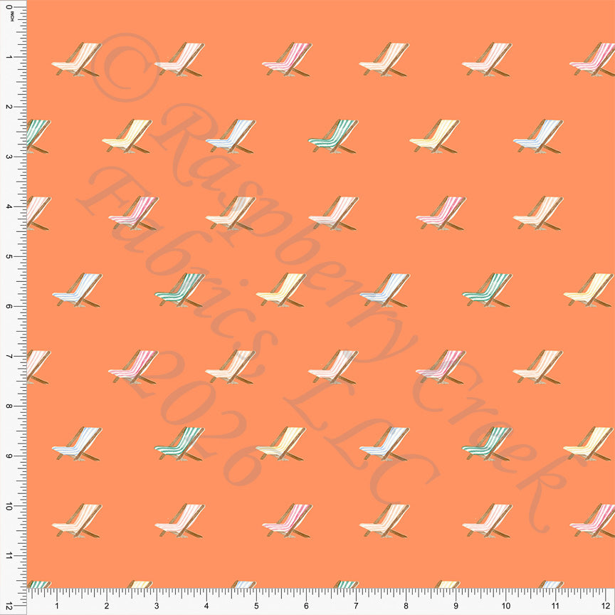 Orange Light Purple Light Peacock Beach Chairs, Florida by Bri Powell for CLUB Fabrics