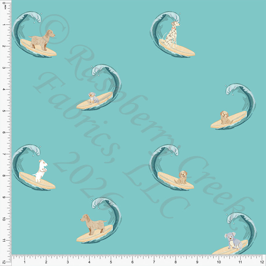 Tonal Peacock Khaki Surf Pups, Florida by Bri Powell for CLUB Fabrics