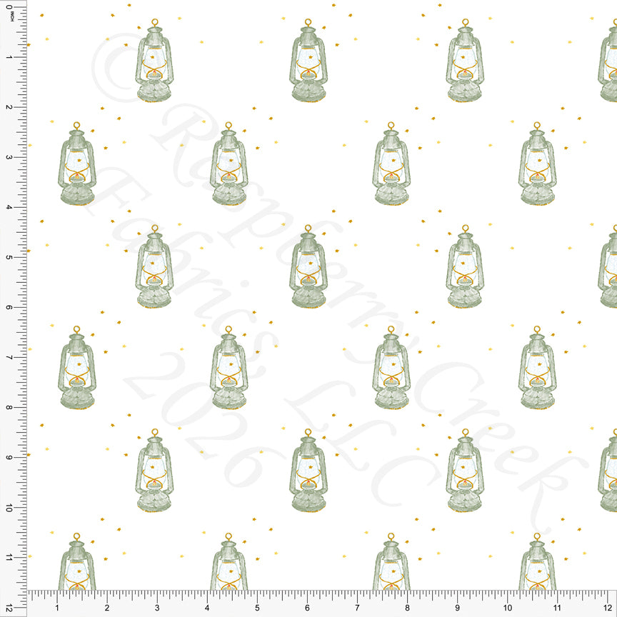 Sage Mustard Firefly Lanterns, Found Things by Bri Powell for CLUB Fabrics