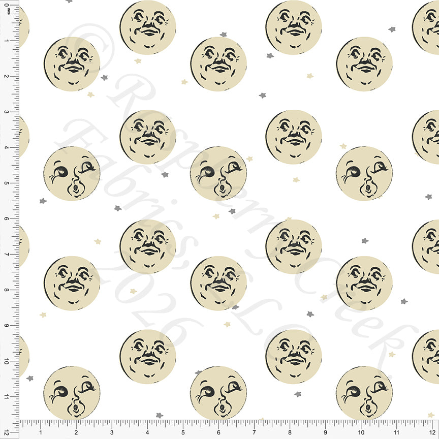 Cream Grey Black Man In The Moon, Read More BOOooks by Bri Powell for CLUB Fabrics