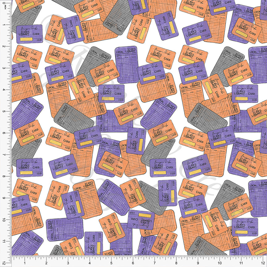 Grey Dusty Purple Orange Liscary Cards, Read More BOOooks by Bri Powell for CLUB Fabrics