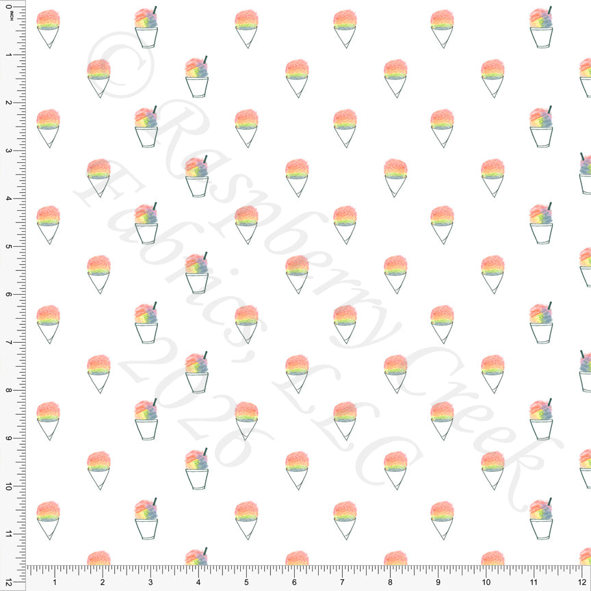 Red Yellow Blue Rainbow Snow Cone Fabric, Saltwater by Bri Powell for CLUB Fabrics