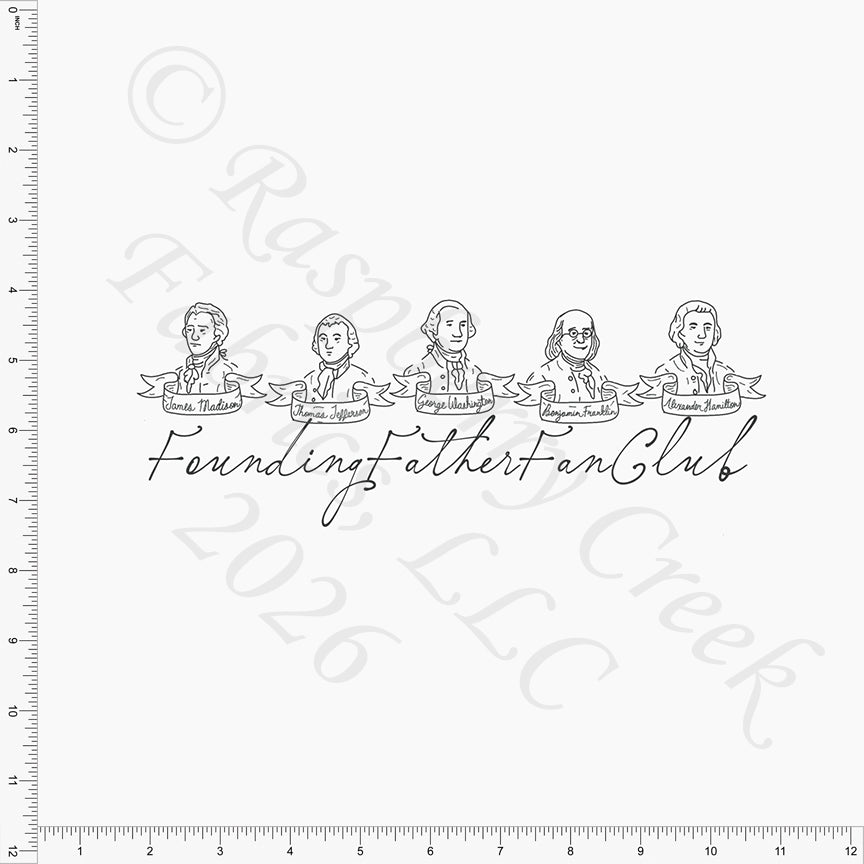 Charcoal and White Founding Father Fan Club Panel, Star Spangled by Bri Powell for CLUB Fabrics