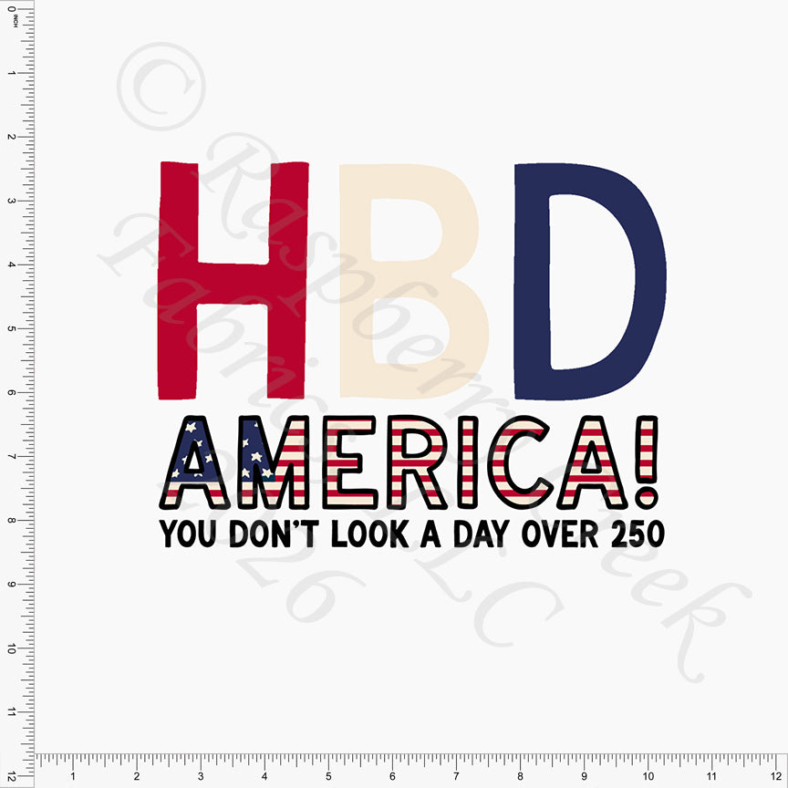 Red Navy Cream Happy Birthday America Panel, Star Spangled by Bri Powell for CLUB Fabrics