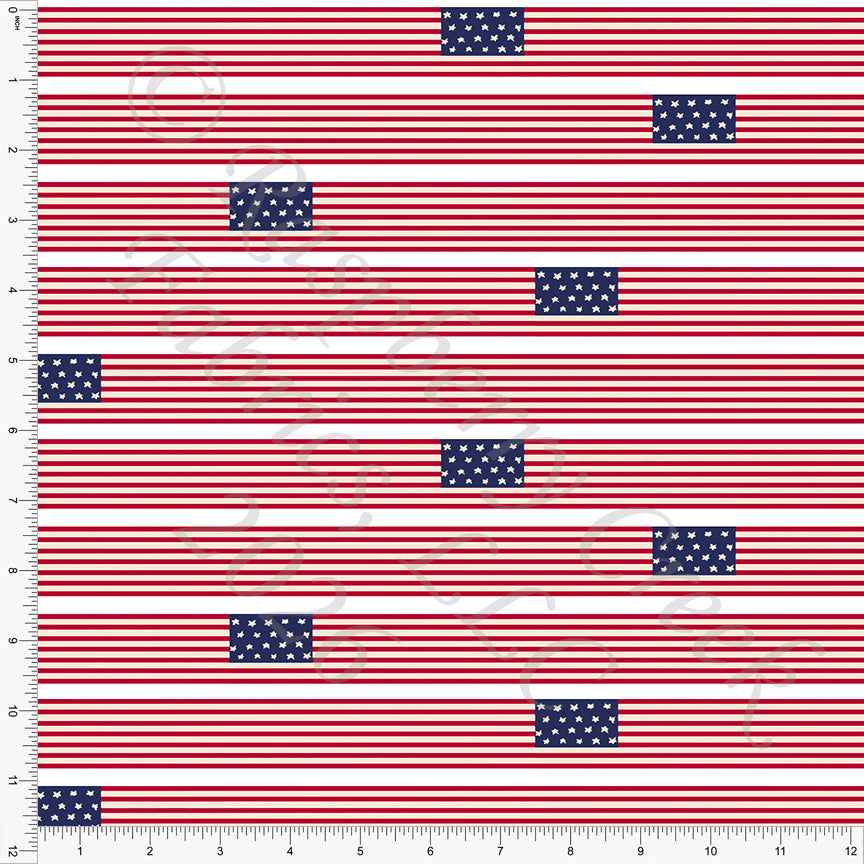 Red Navy Cream Ribbon Stripe, Star Spangled by Bri Powell for CLUB Fabrics
