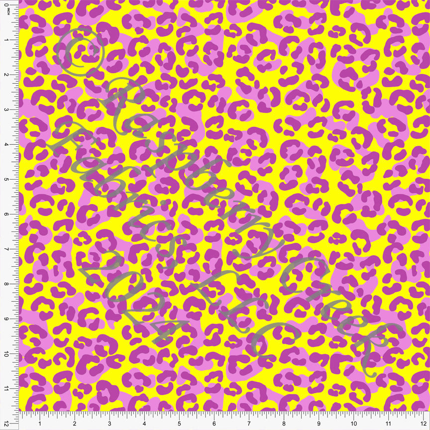 Tonal Light Magenta and Neon Yellow Leopard Print Fabric, Bright by Brittney Laidlaw for Club Fabrics