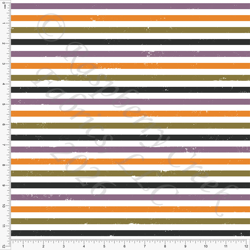 Black Orange Deep Lime Dusty Purple Halloween Multi Stripe, Halloween 2026 by Brittney Laidlaw for CLUB Fabrics
