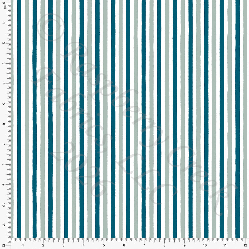 Teal Light Steel Vertical Space Stripe, Space 2026 by Britney Laidlaw for CLUB Fabrics