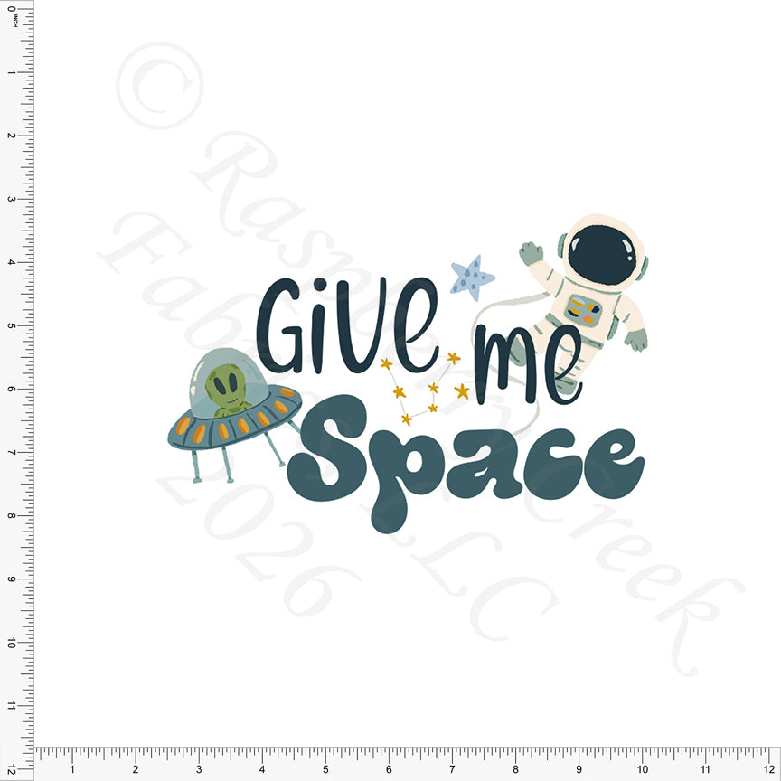 Tonal Teal Mustard Cream Give Me Space Panel, Space 2026 by Brittney Laidlaw for CLUB Fabrics