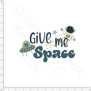Tonal Teal Mustard Cream Give Me Space Panel, Space 2026 by Brittney Laidlaw for CLUB Fabrics
