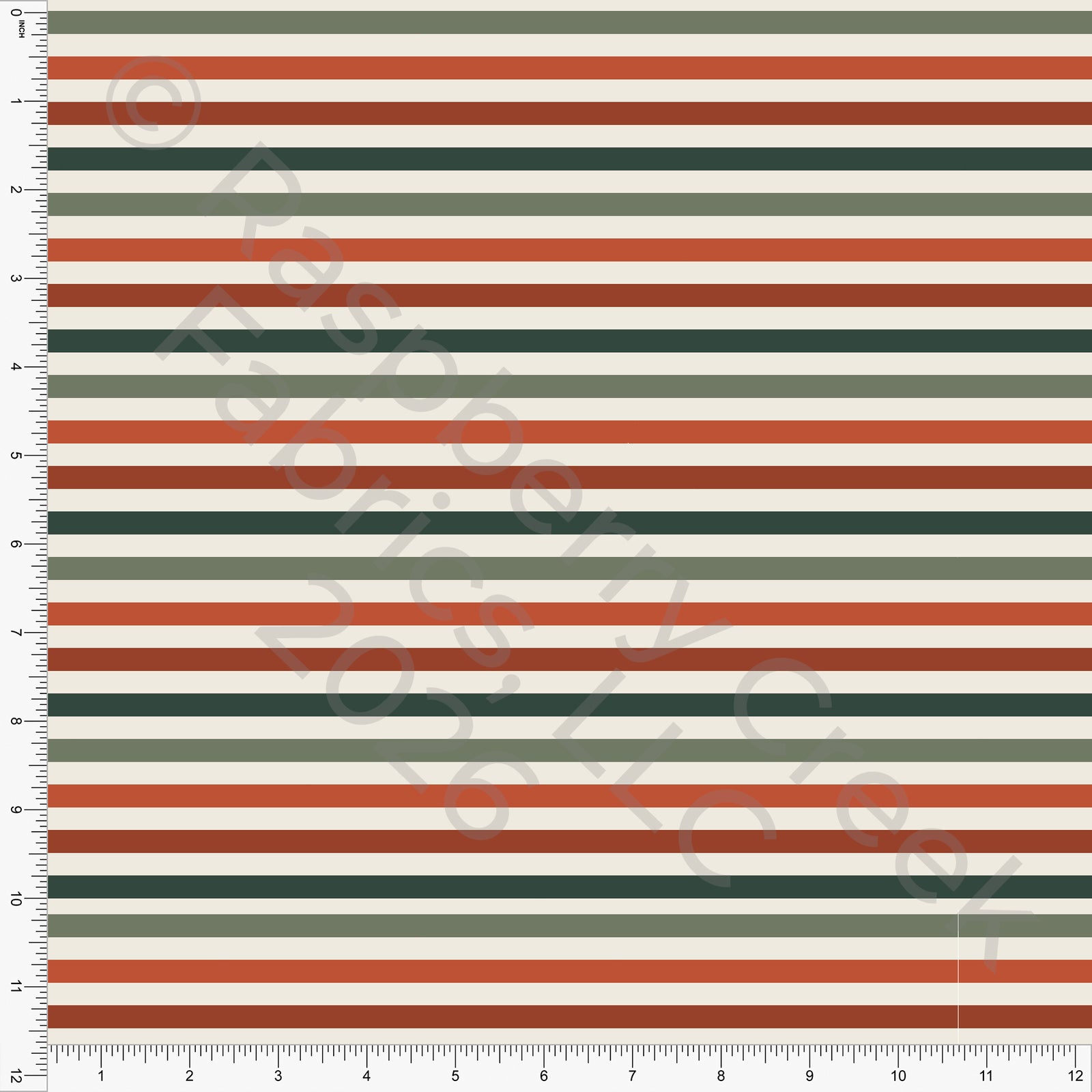 Cream Tonal Green Stripes, Woodland Noel by Brittney Laidlaw for CLUB Fabrics