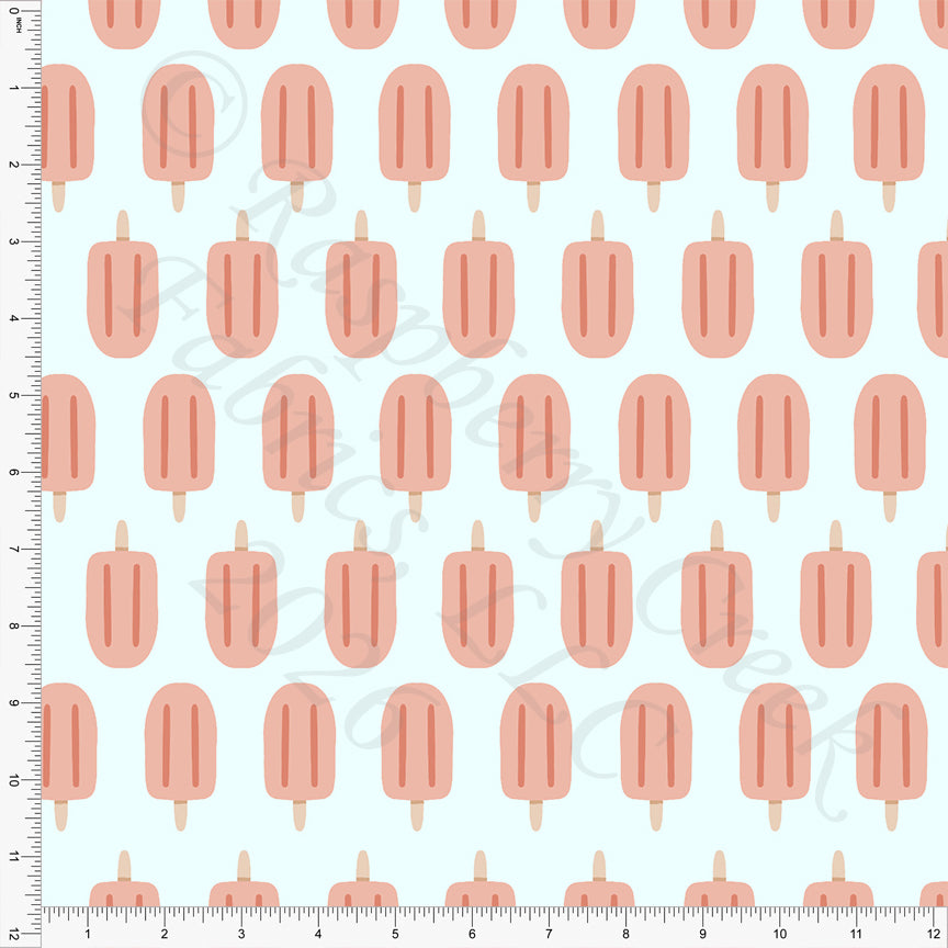 Tonal Mint Coral Popsicles Fabric, Beachy by Brittney Laidlaw for CLUB Fabrics