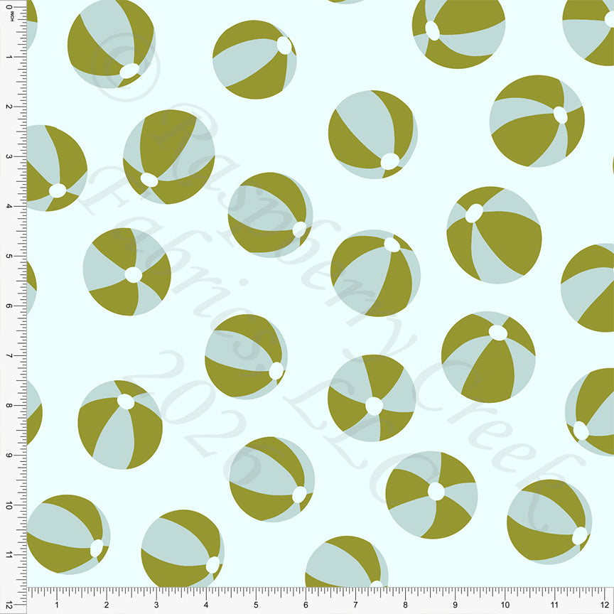 Tonal Mint Lime Beach Balls Fabric, Beachy by Brittney Laidlaw for CLUB Fabrics