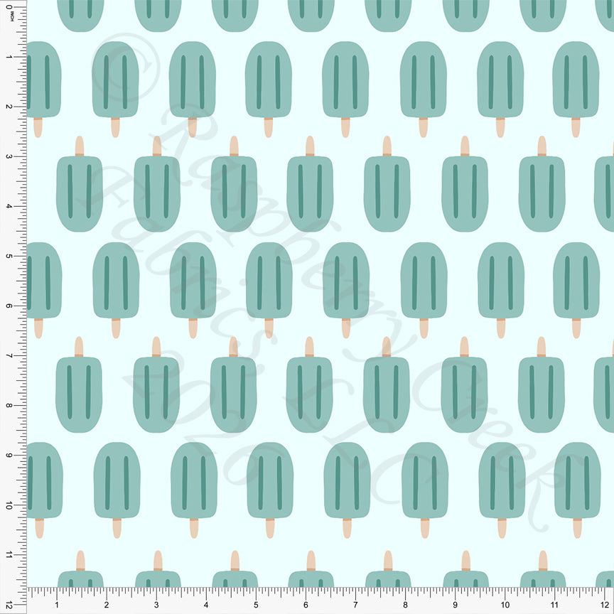 Tonal Mint Teal Popsicles Fabric, Beachy by Brittney Laidlaw for CLUB Fabrics