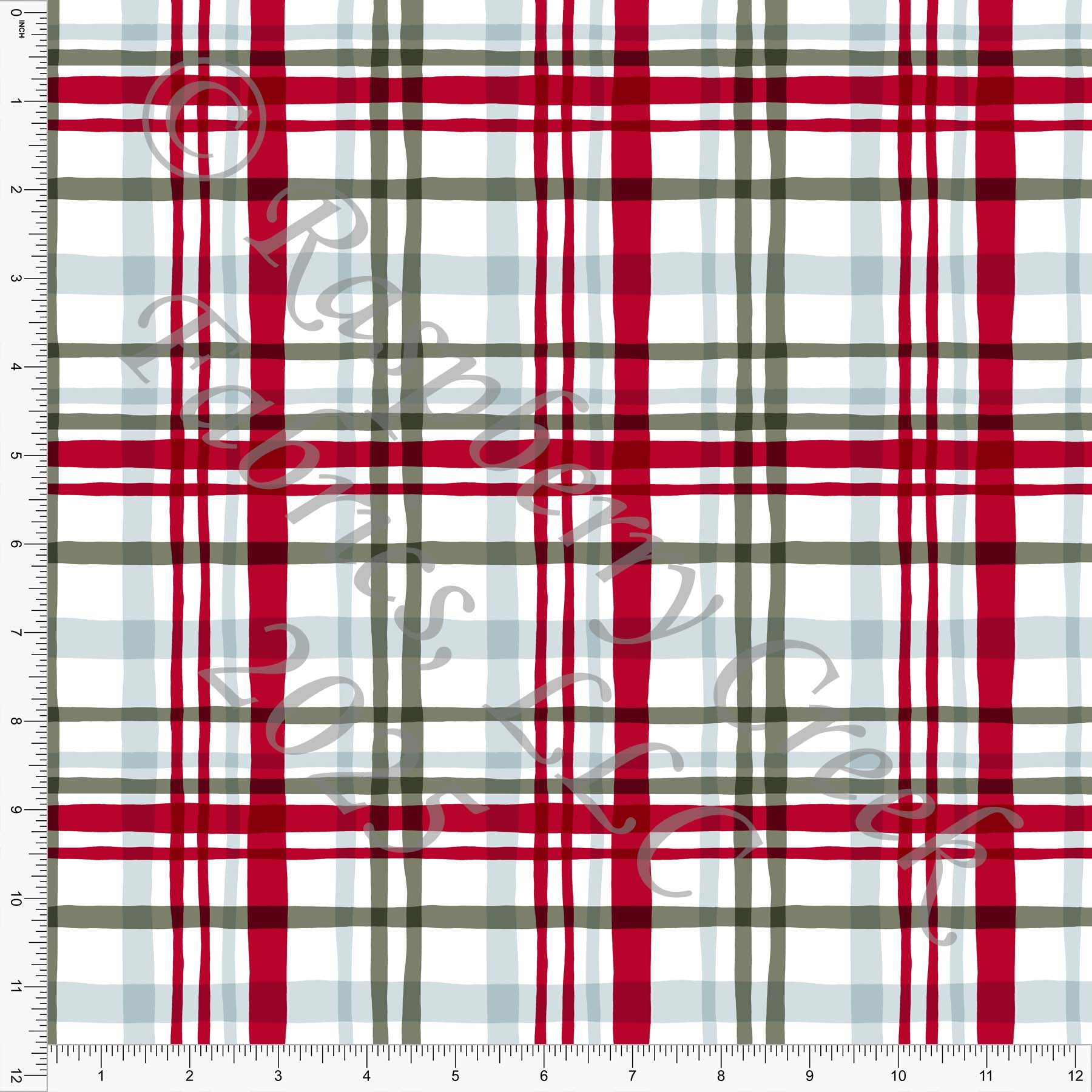 Plaid Red Olive Light Blue FaLaLaMingo Christmas by Brittney Laidlaw for Christmas 2025 CLUB Fabrics