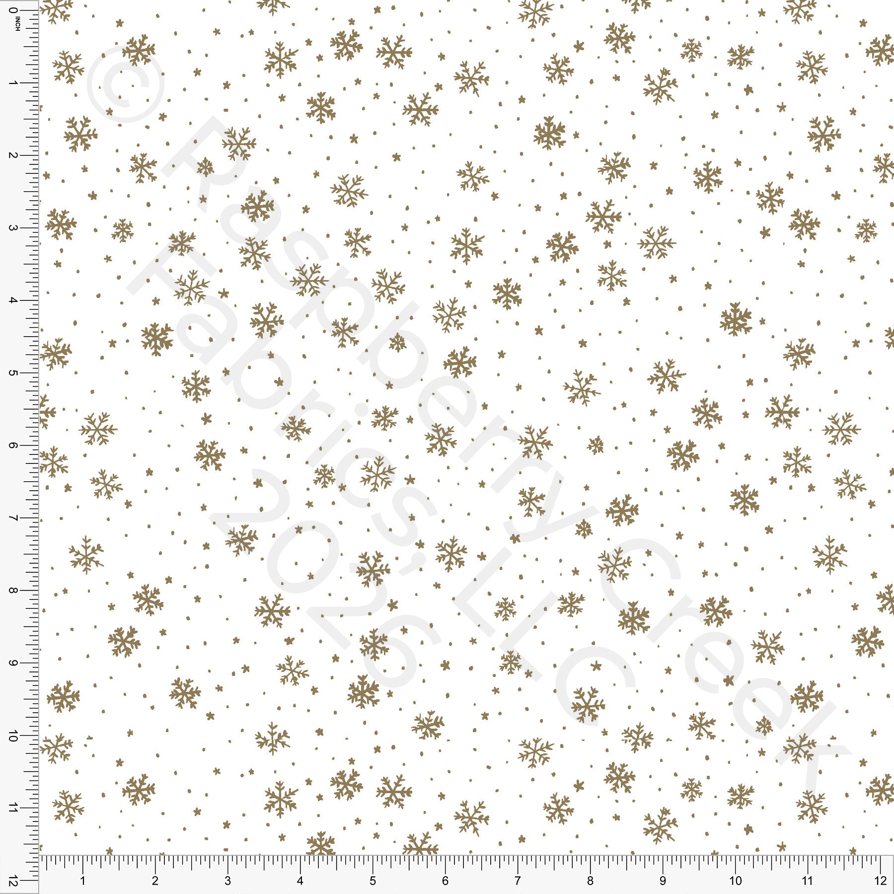 Dusty Gold Snowflakes, Woodland Noel by Brittney Laidlaw for CLUB Fabrics
