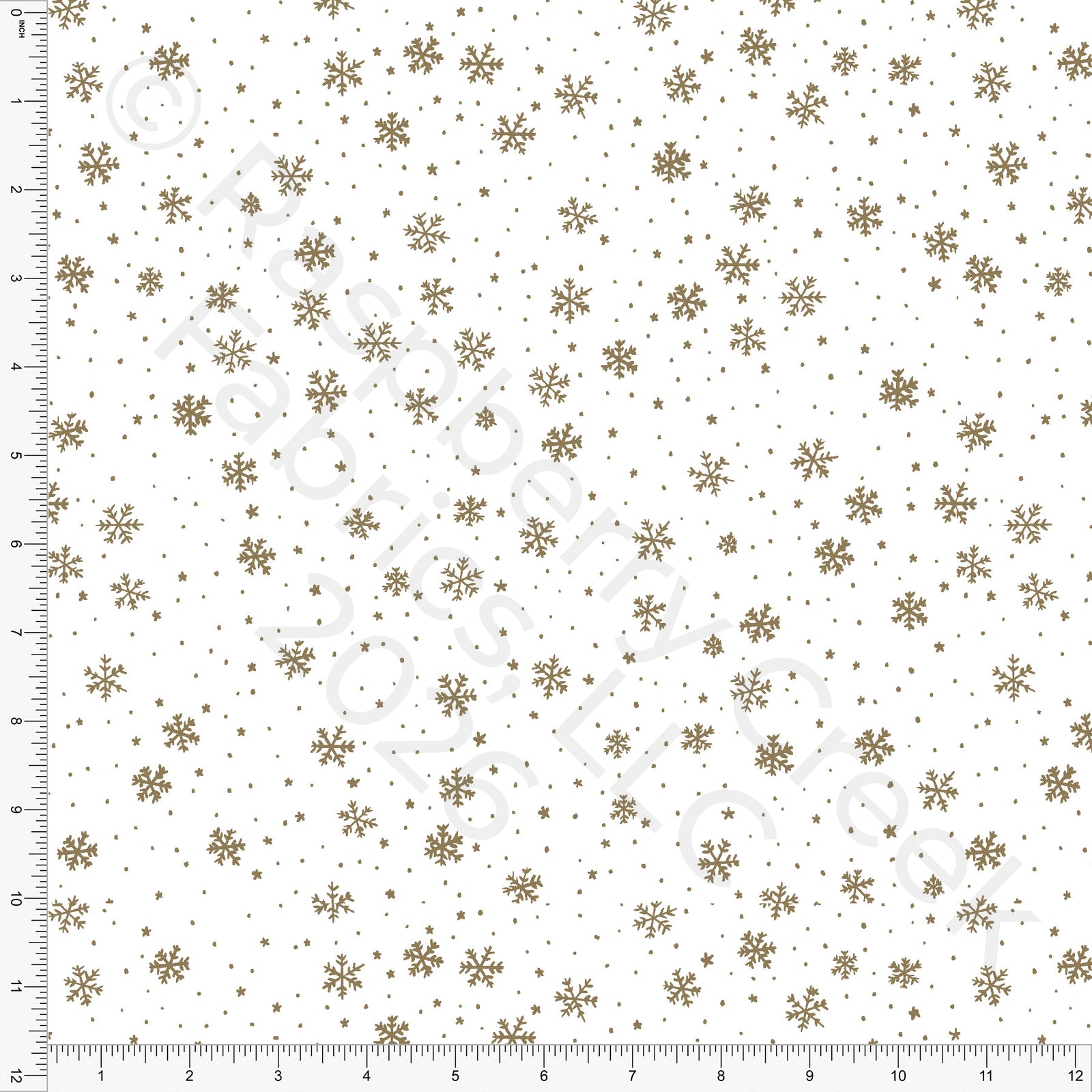 Dusty Gold Snowflakes, Woodland Noel by Brittney Laidlaw for CLUB Fabrics