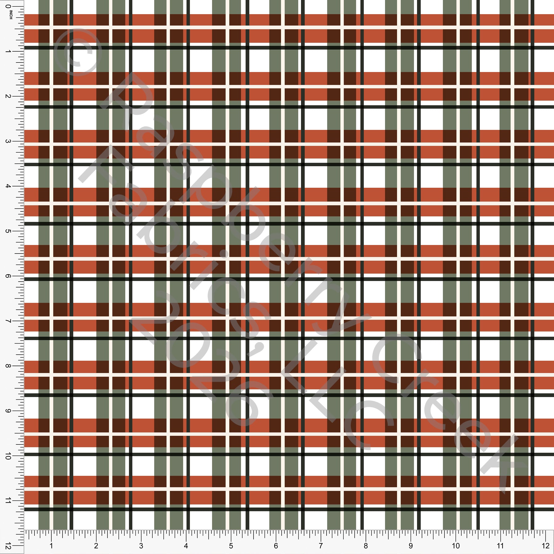 Rust Hunter Green Deep Sage Plaid, Woodland Noel by Brittney Laidlaw for CLUB Fabrics