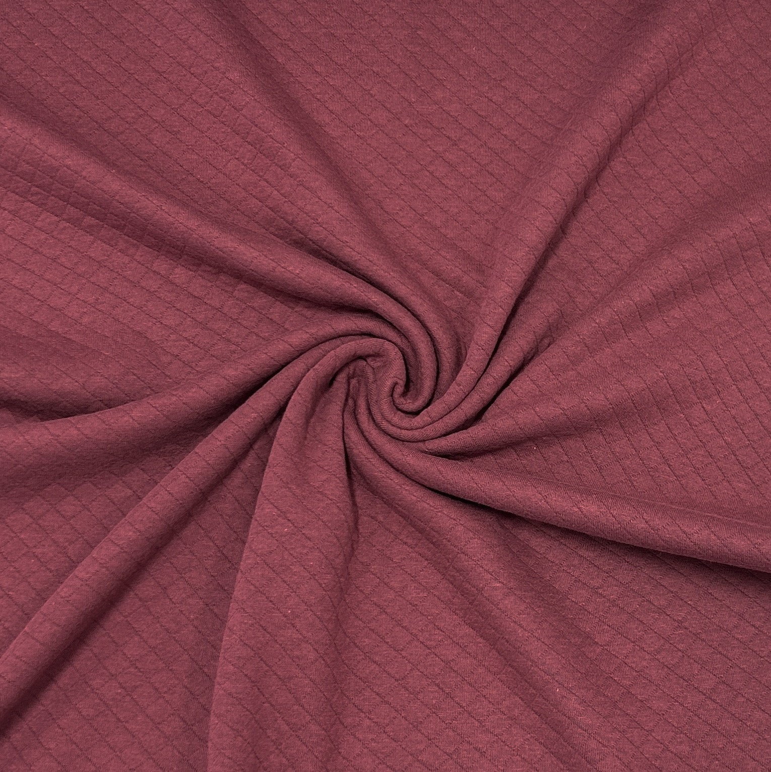 Burgundy Diamond Quilted Knit Fabric