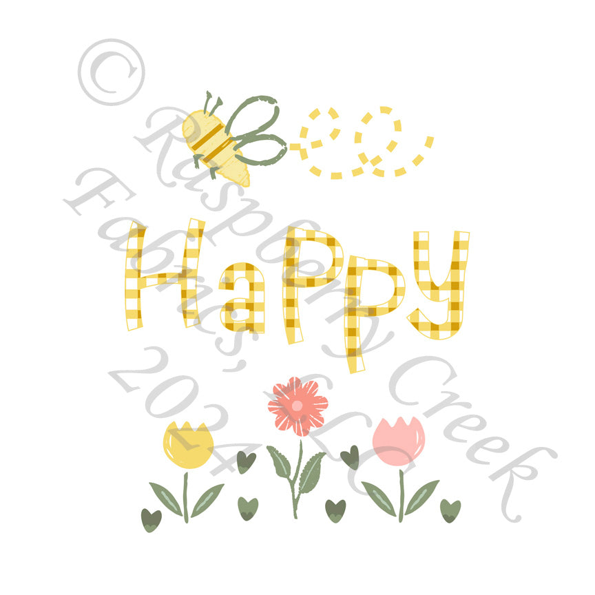 Coral Pink Yellow and Sage Bee Happy Panel, Buzzing Beeutiful by Nice to Michiyo Design for CLUB Fabrics