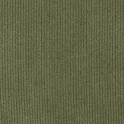 Olive Green 14 Wale Corduroy, Corduroy by Robert Kaufman