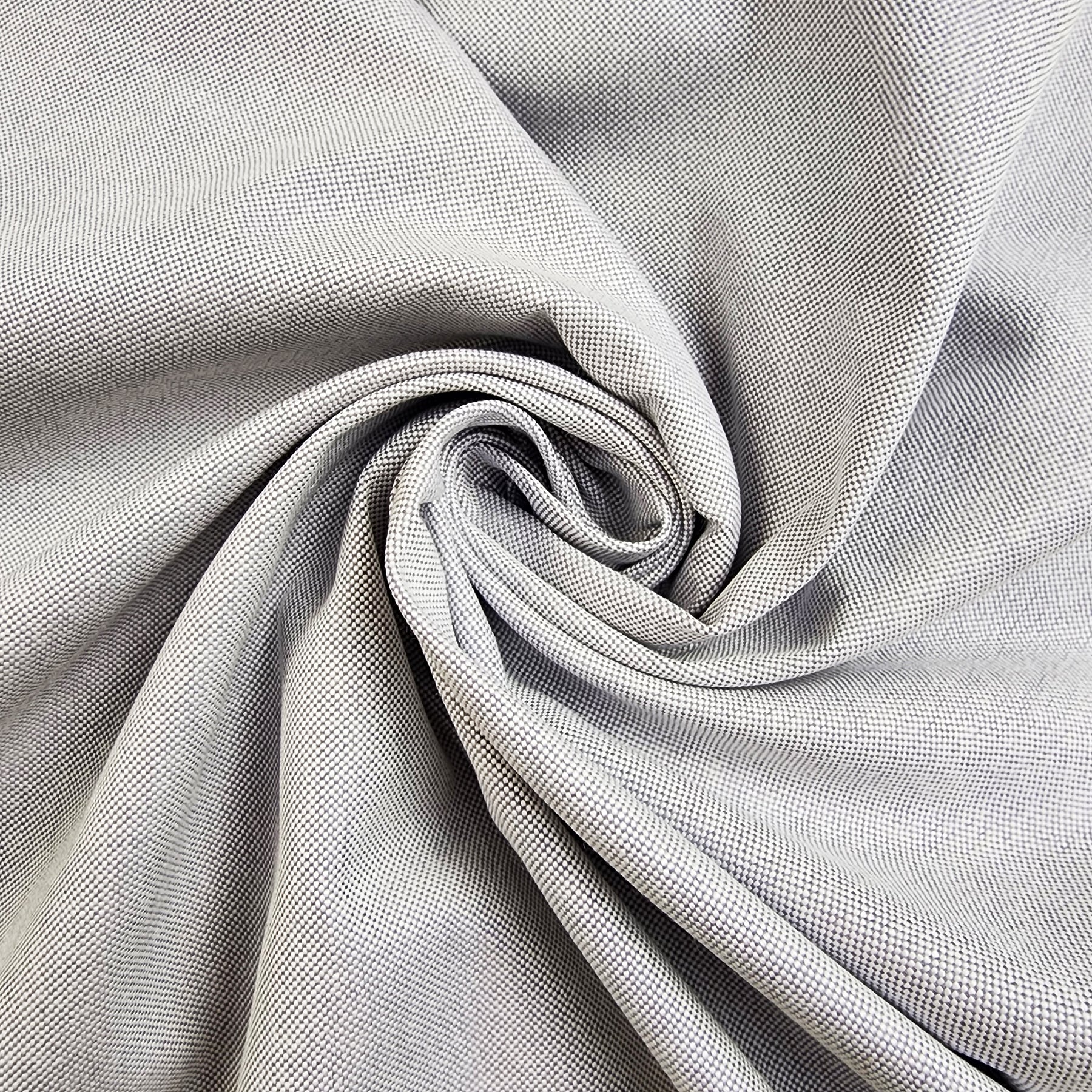 Grey Oxford Cotton Shirting Swirled