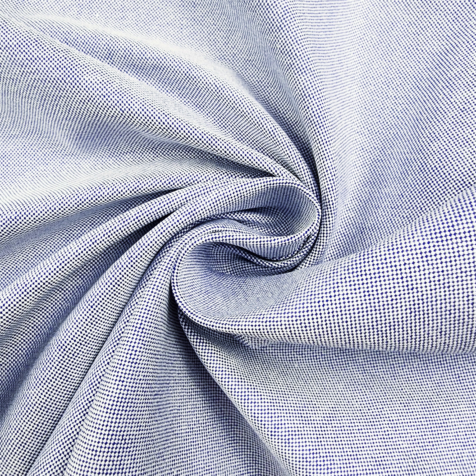 Royal Blue Oxford Cotton Shirting Swirled