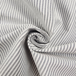 Black Stripe Oxford Cotton Shirting Swirled