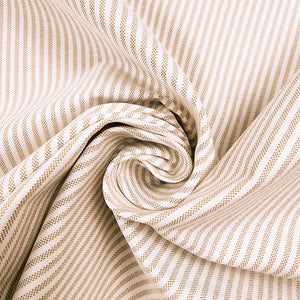 Coffee Stripe Oxford Cotton Shirting Swirled