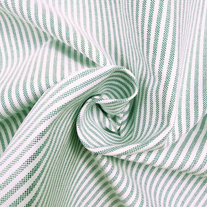 Green Stripe Oxford Cotton Shirting Swirled