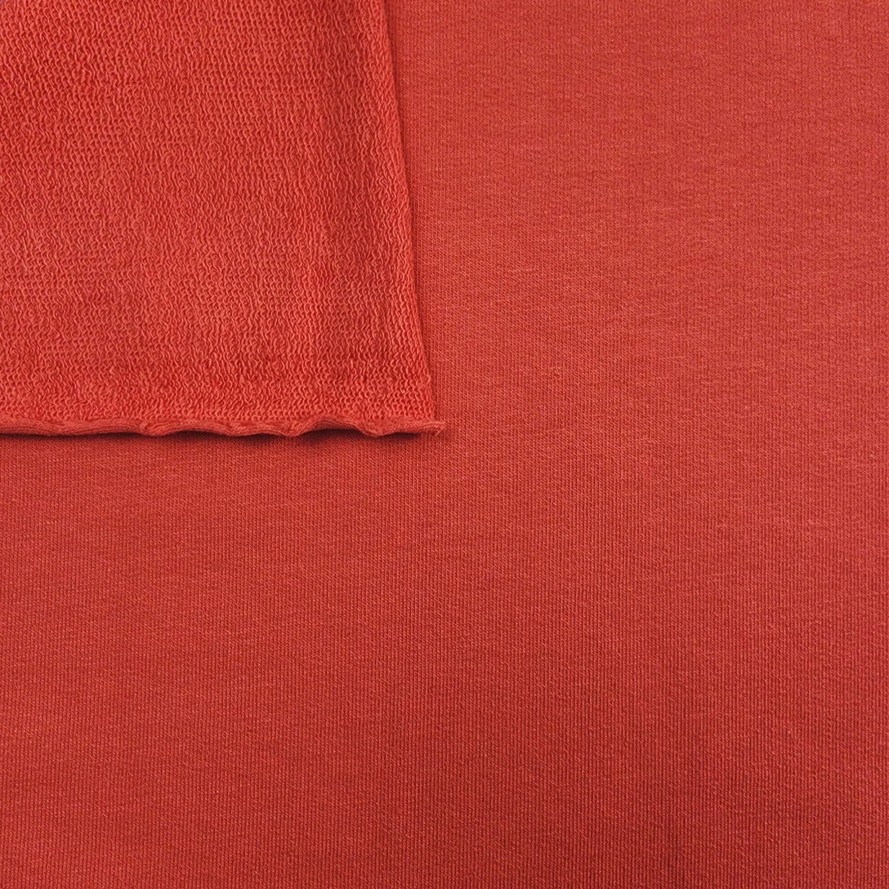 Solid Coral Cotton Spandex French Terry