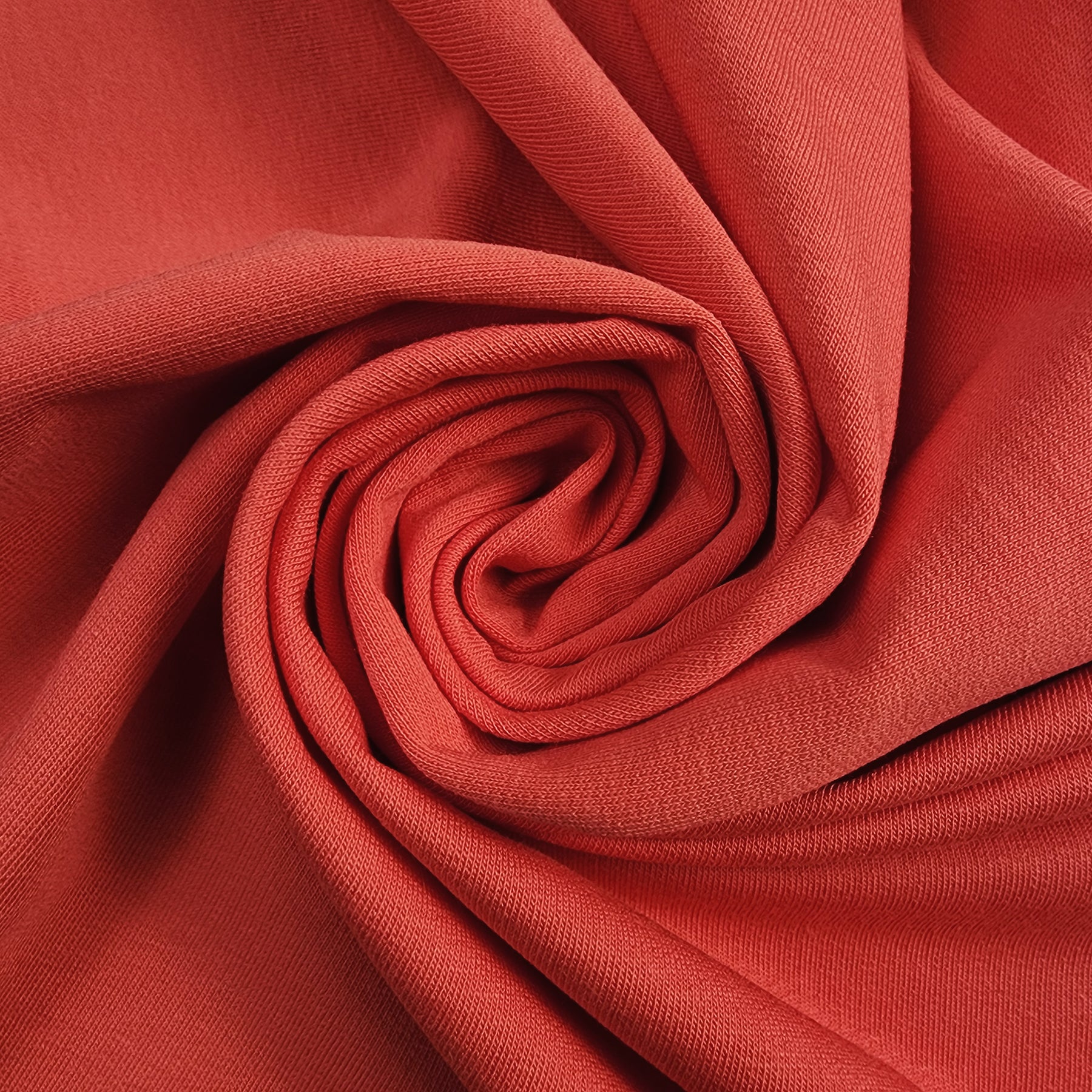Solid Coral Cotton Spandex French Terry Swirled