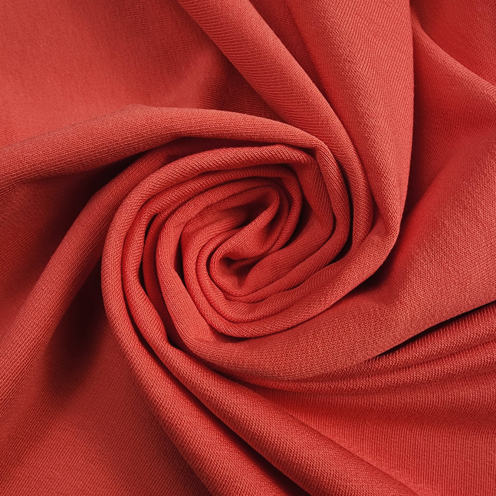Solid Coral Cotton Spandex French Terry Swirled