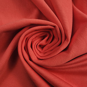 Solid Coral Cotton Spandex French Terry Swirled