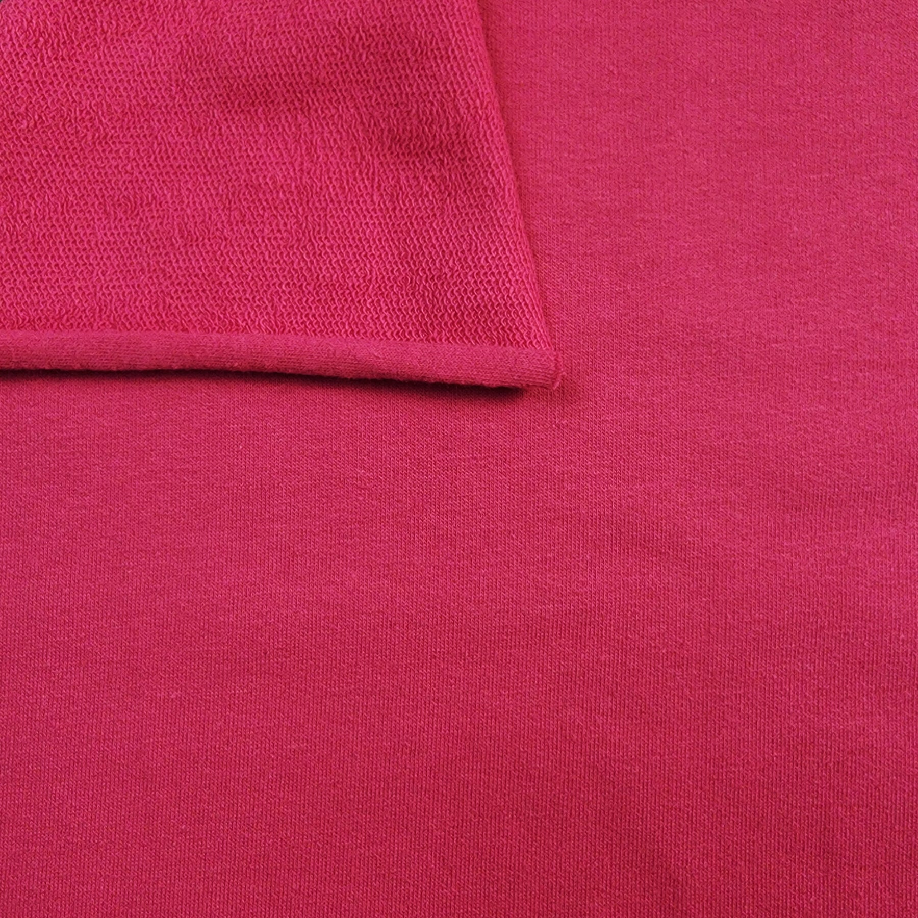 Solid Fuchsia Cotton Spandex French Terry