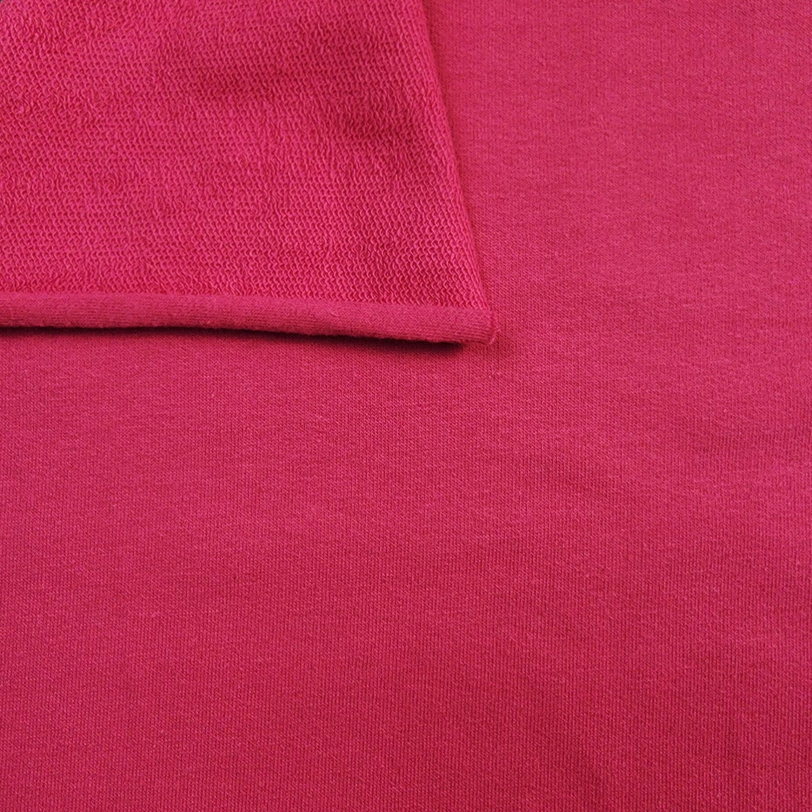 Solid Fuchsia Cotton Spandex French Terry Swirled