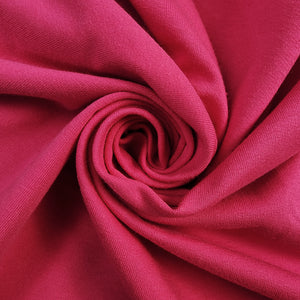 Solid Fuchsia Cotton Spandex French Terry Swirled