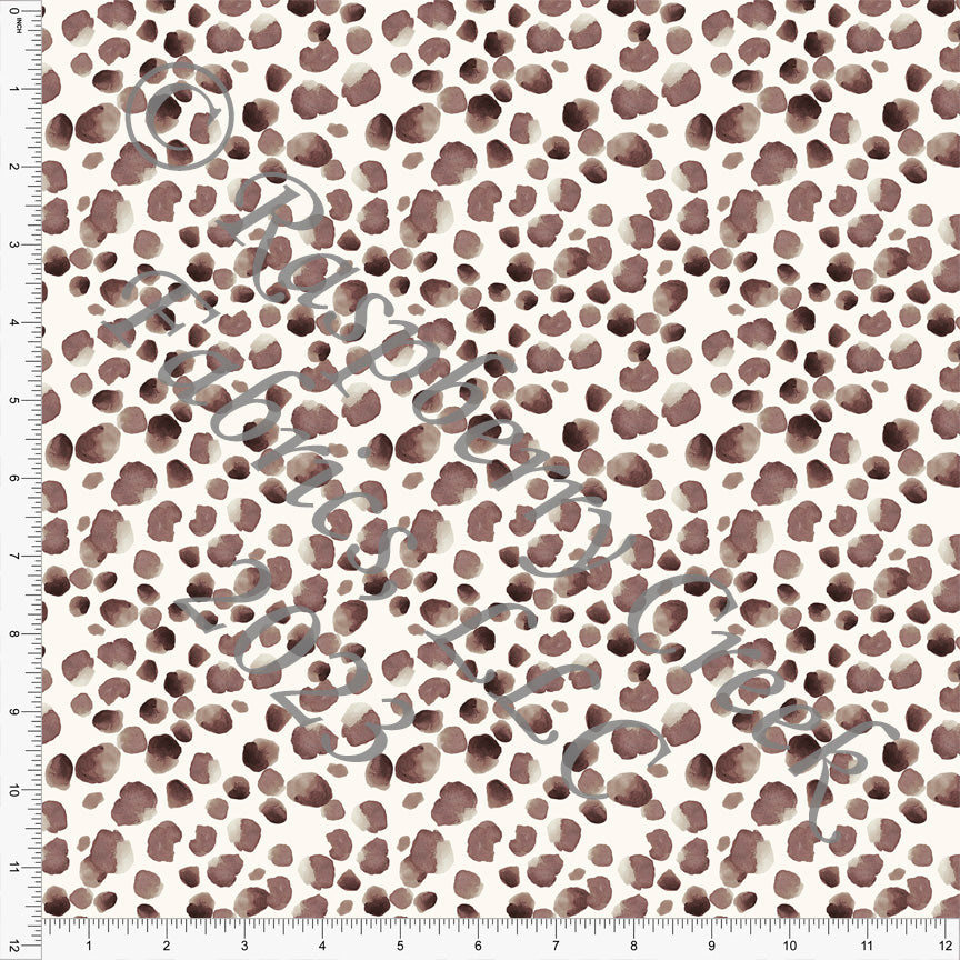 Tonal Brown and Cream Watercolor Spot Print Rayon Challis, CLUB Fabrics