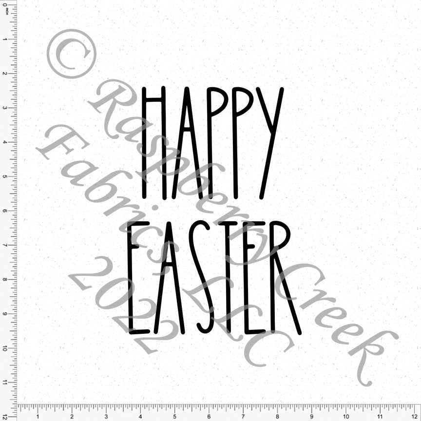 Black and White Textured Happy Easter Panel, Cottage Core by Bri Powell for CLUB Fabrics
