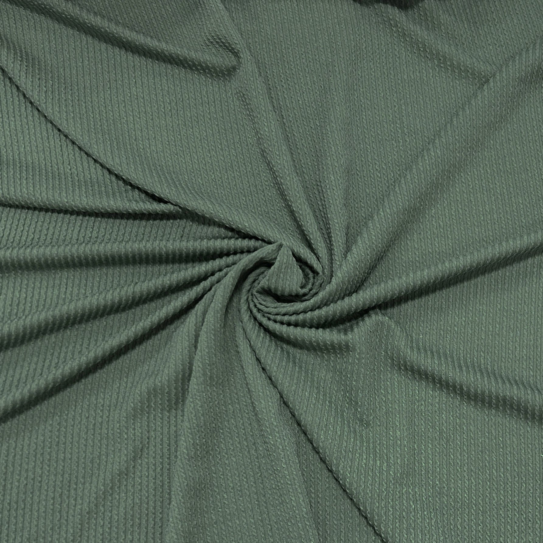 Dusty Olive Green Jacquard Double Knit Rib Fabric