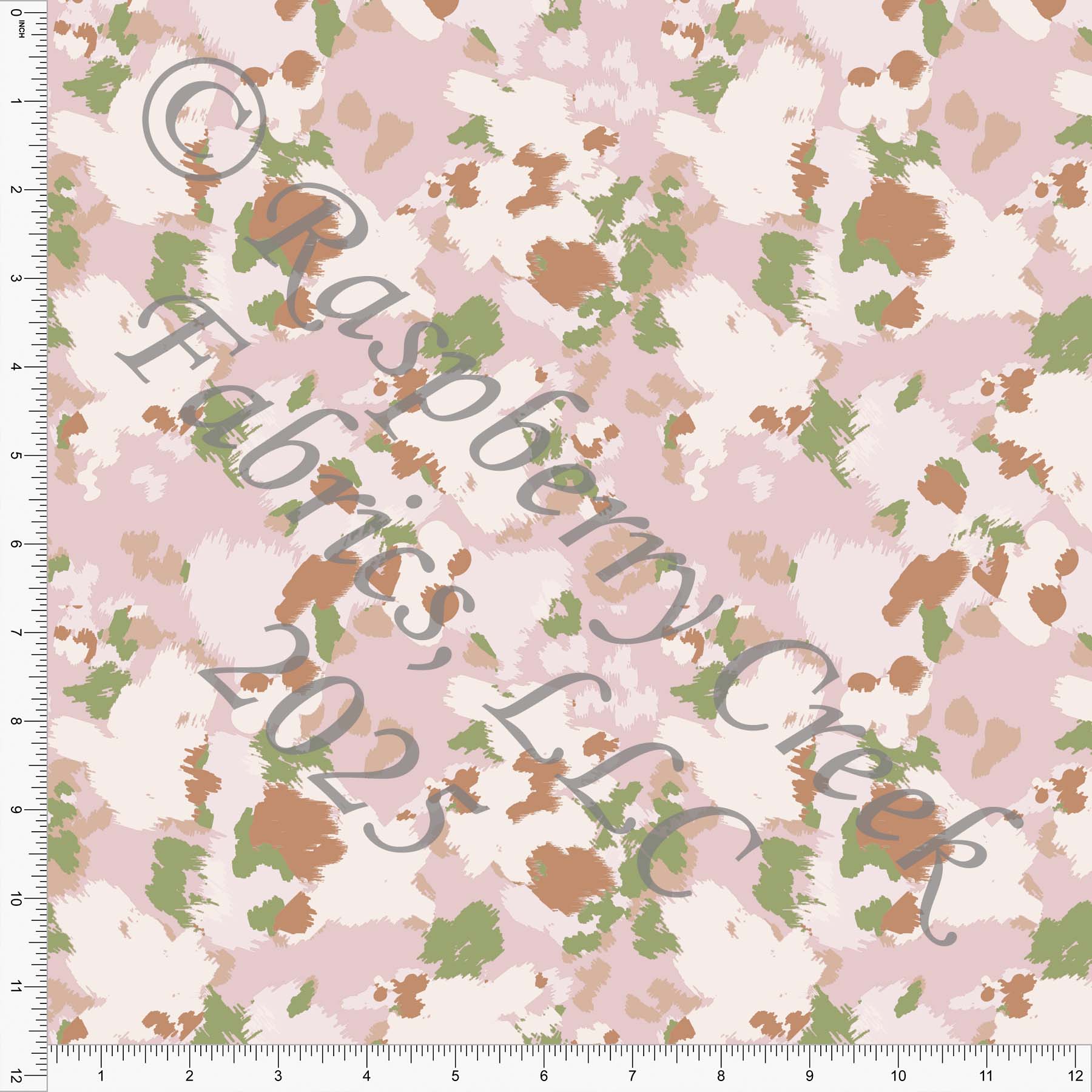 Abstract Paint Spots Tonal Pink Khaki Green Retro by Diana Rammell Fall 2025 CLUB Fabrics