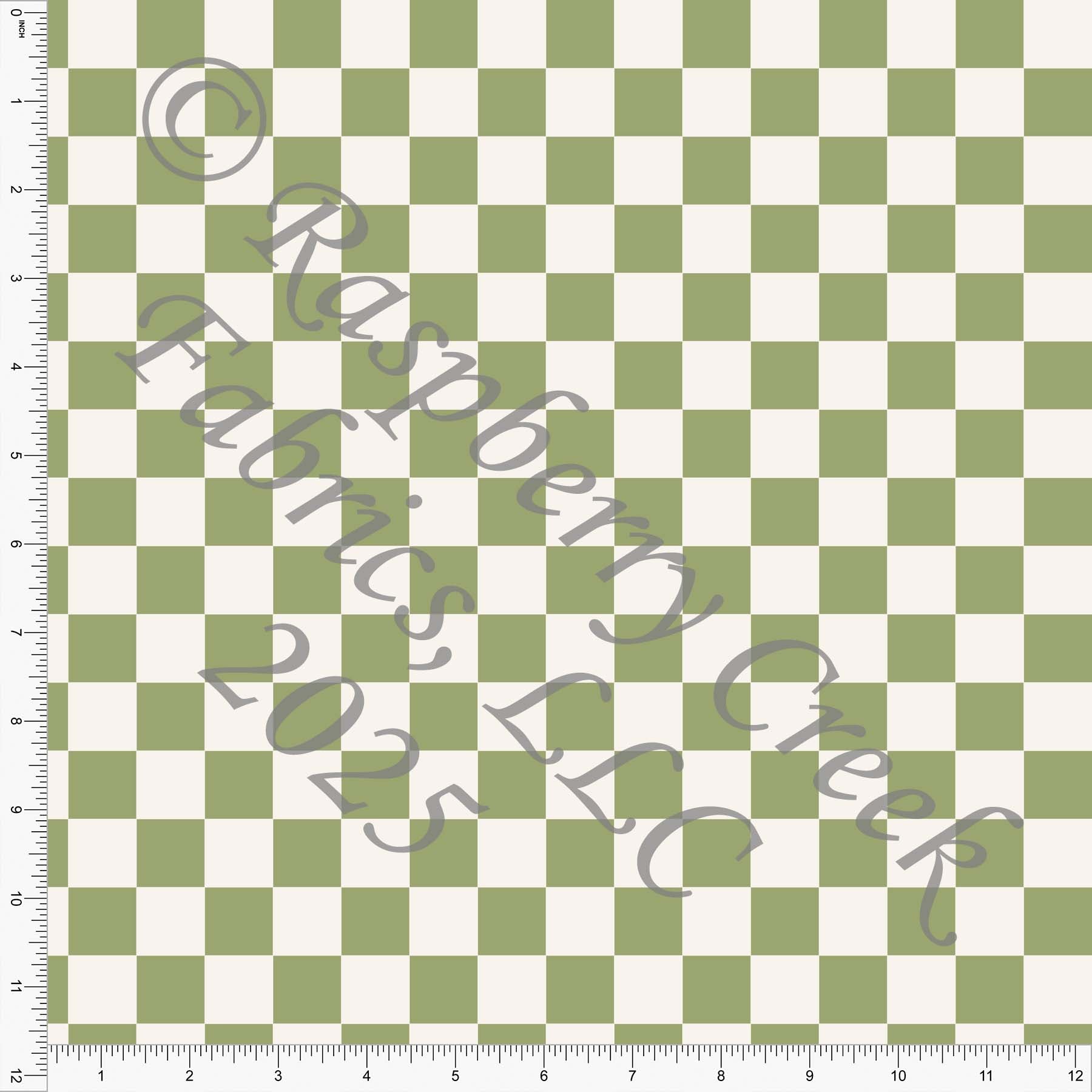 Checkers Green Cream Retro by Diana Rammell Fall 2025 CLUB Fabrics