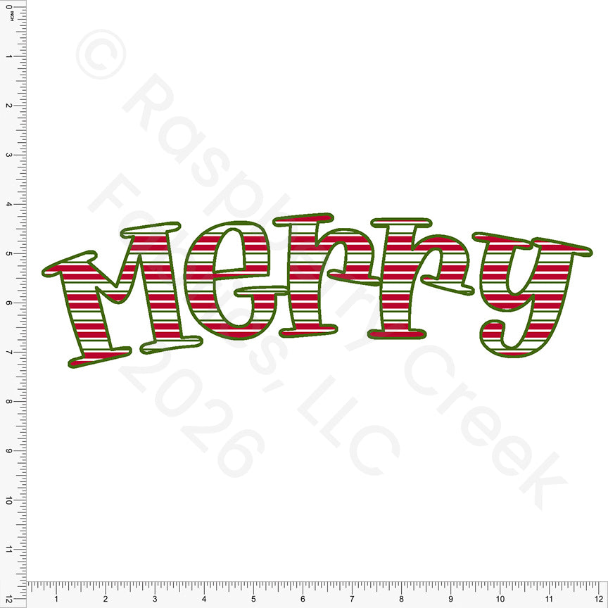 Red and Green Stripe Merry Panel, Christmas Whimsy by Diana Rammell for CLUB Fabrics