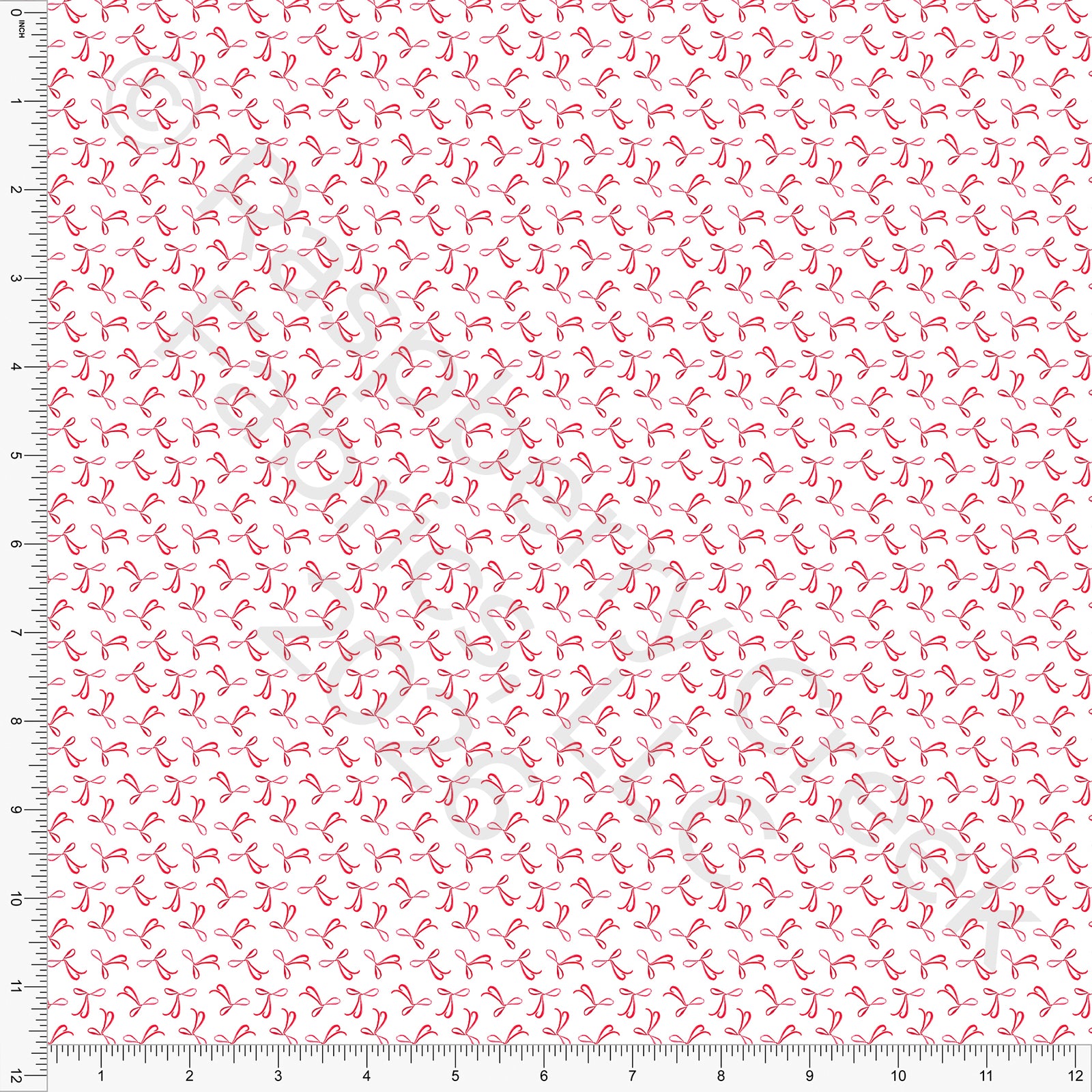 Red Mini Bows, Christmas Whimsy by Diana Rammell for CLUB Fabrics