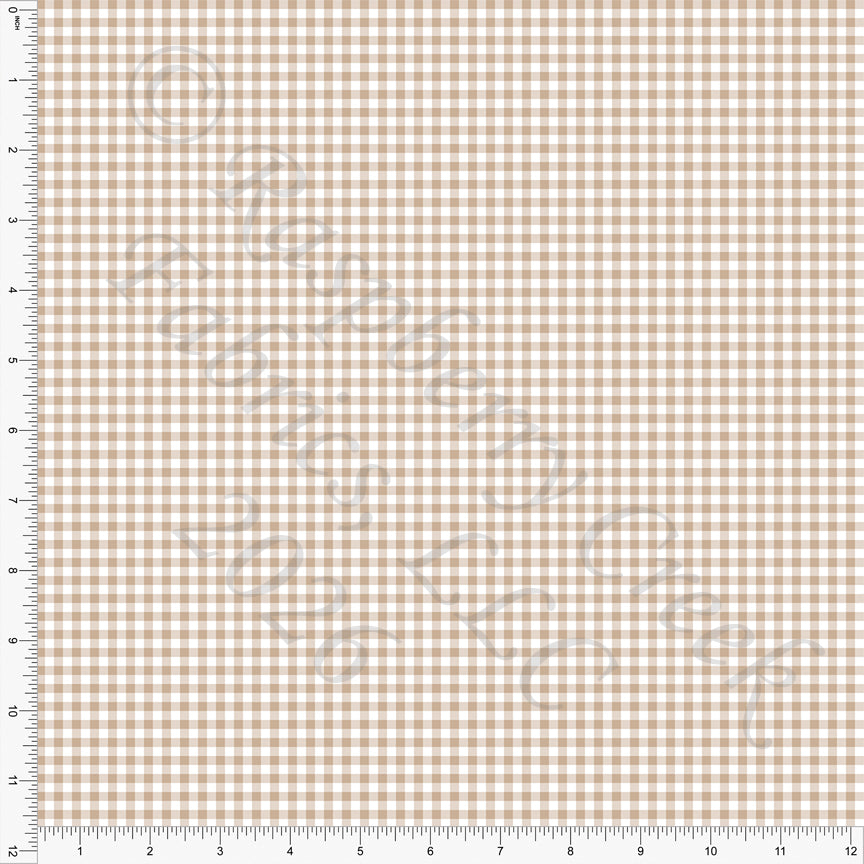 Khaki Mini Gingham, Mini Gingham by Diana Rammell for CLUB Fabrics
