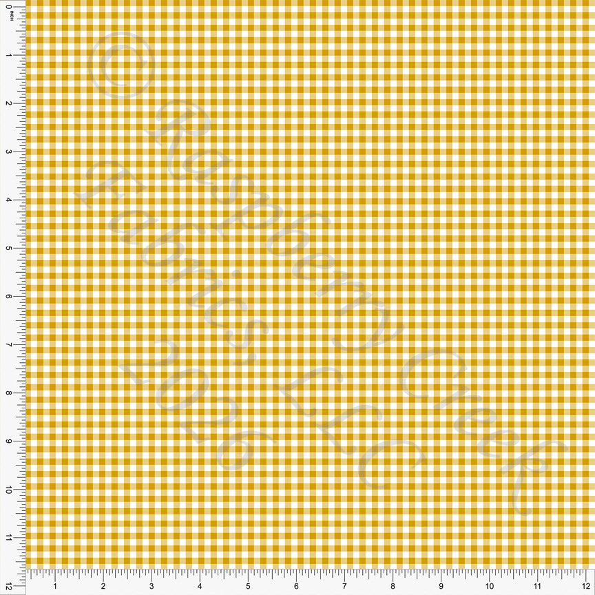 Mustard Mini Gingham, Mini Gingham by Diana Rammell for CLUB Fabrics