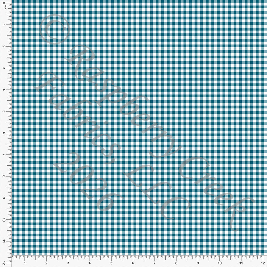 Teal Mini Gingham, Mini Gingham by Diana Rammell for CLUB Fabrics