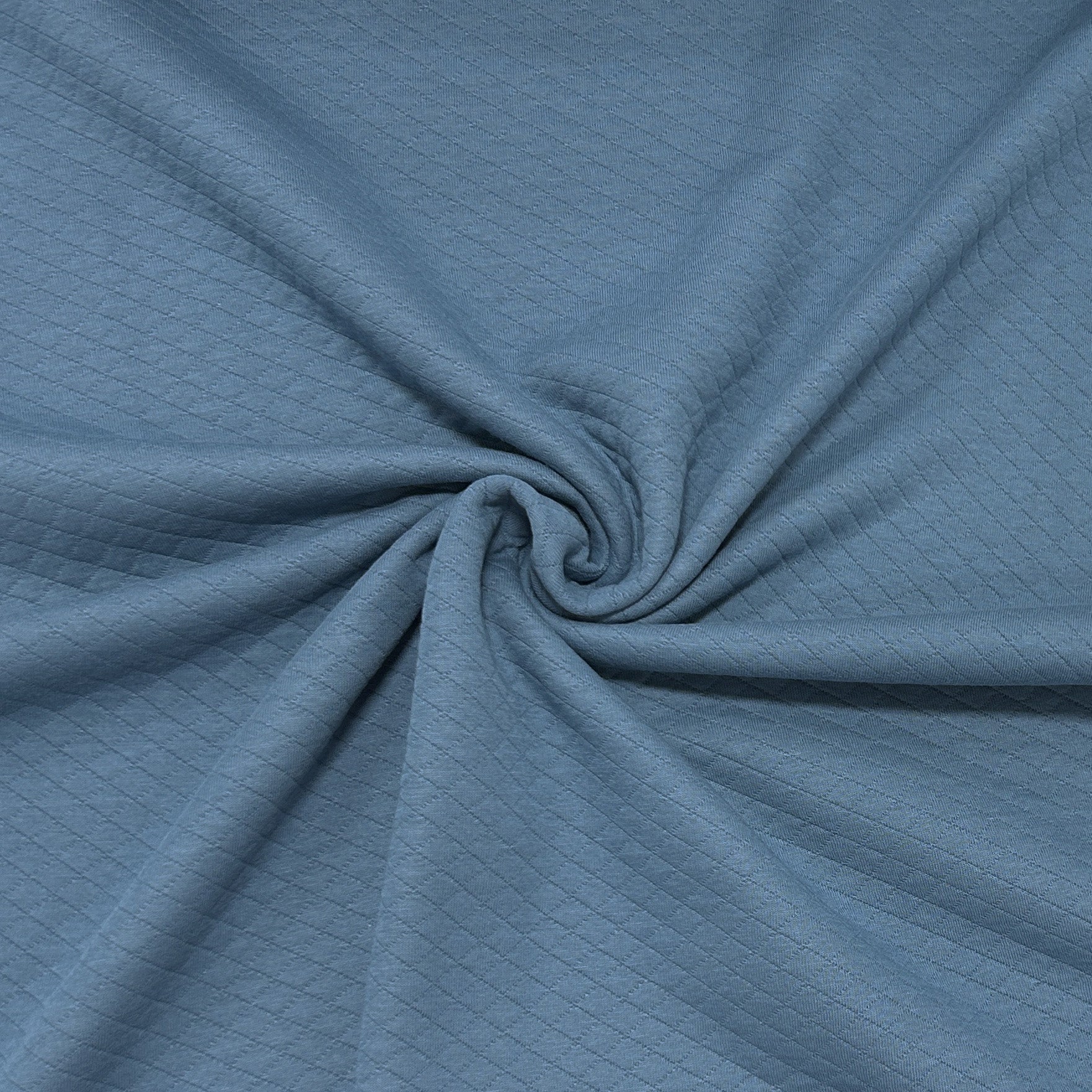 Dusty Blue Diamond Quilted Knit Fabric