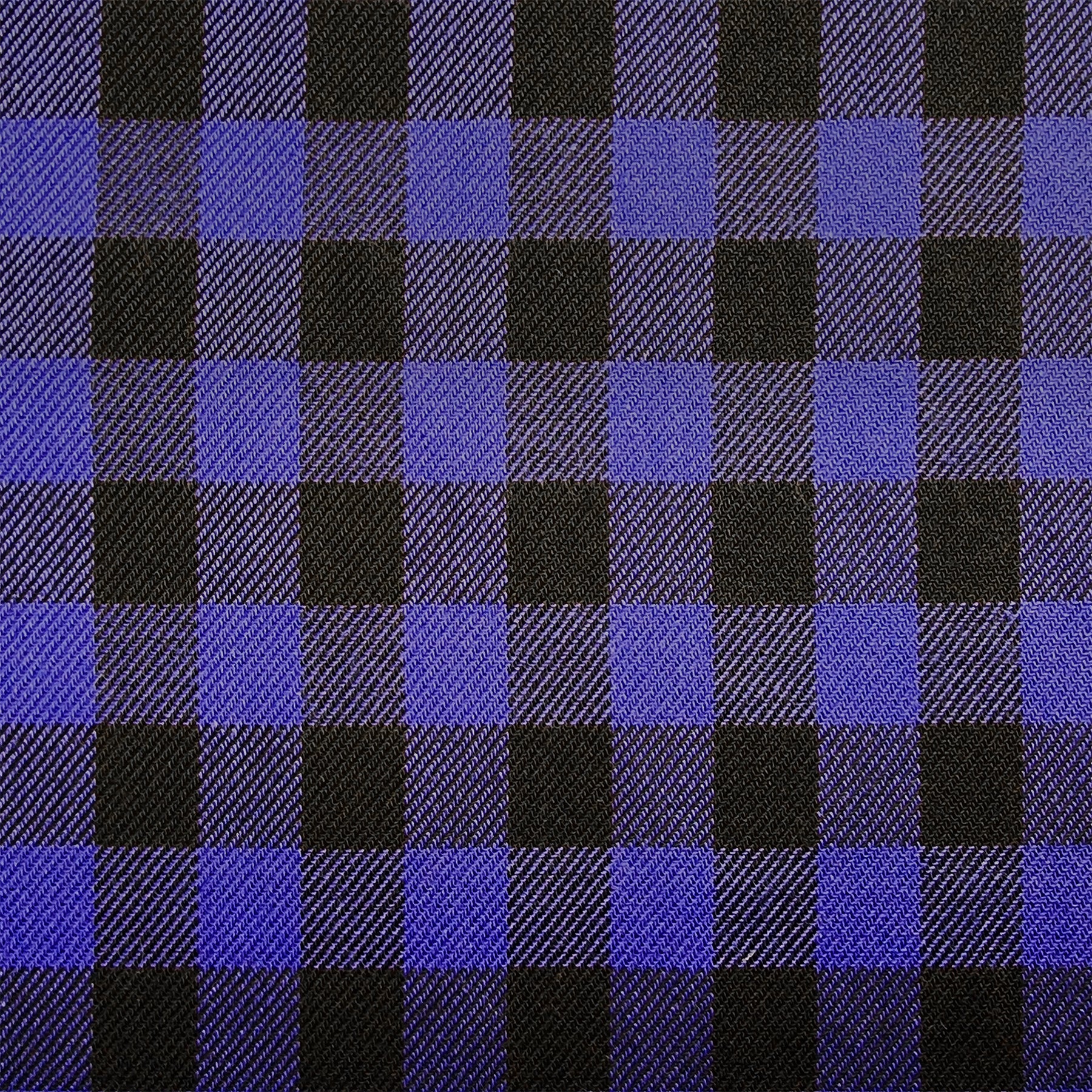 Blue and Black Small Buffalo Check Flannel Shirting